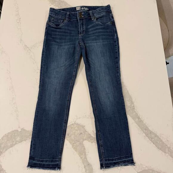 Kut from the Kloth Denim - KUT From The Kloth Raw Hem Straight Denim Jeans Women’s 6 Dark Blue Wash Casual